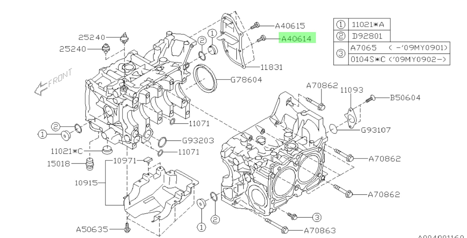 Schraube Ölseperator 800406140 für Subaru Impreza (EJ154, EJ204, EJ204, EJ255) 2005+, Forester, Legacy (EJ204, EJ253, EJ255) 2005-2011,