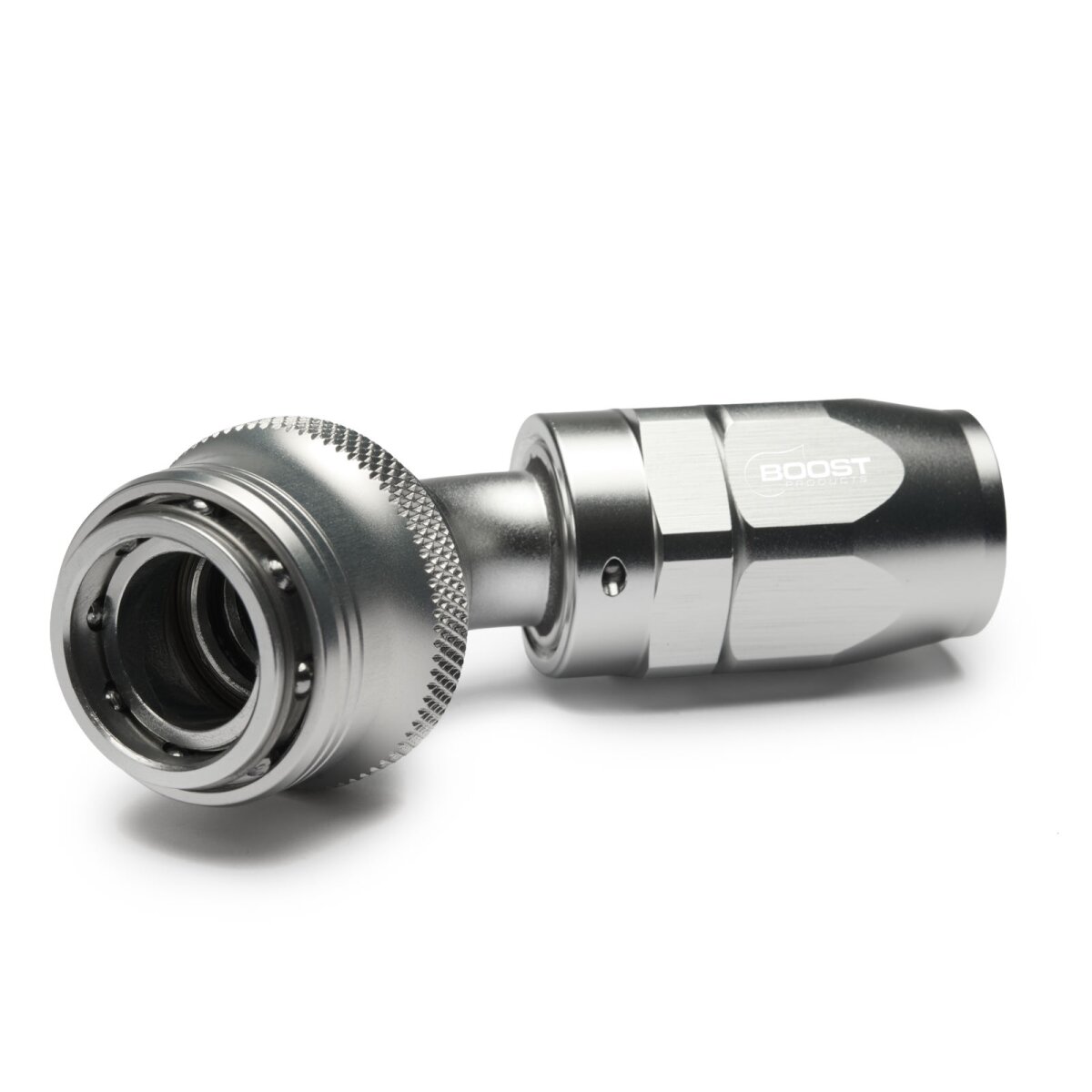 Quick Click Schlauchanschluss Fitting weiblich Dash 10 / -10 AN - 45° - silber matt