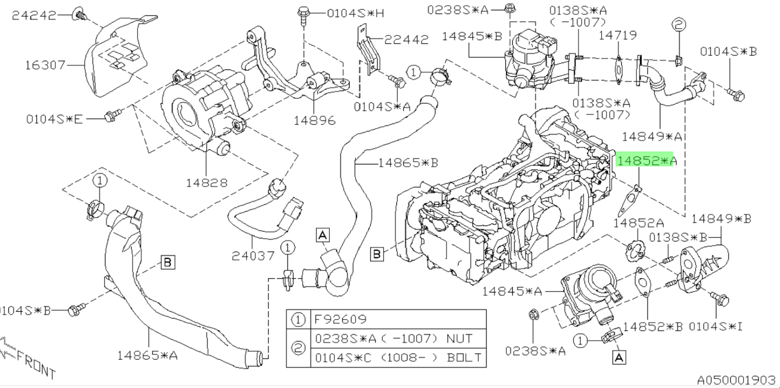 Dichtung ASV 14852AA020 für Subaru Impreza WRX/STI 2001-2014, Forester 2003-2012, Legacy 2004-2014, WRX 2015+, Levorg 2015+ Dichtung ASV 14852AA020 für Subaru Impreza WRX/STI 2001-2014, Forester 2003-2012, Legacy 2004-2014, WRX 2015+, Levorg 2015+