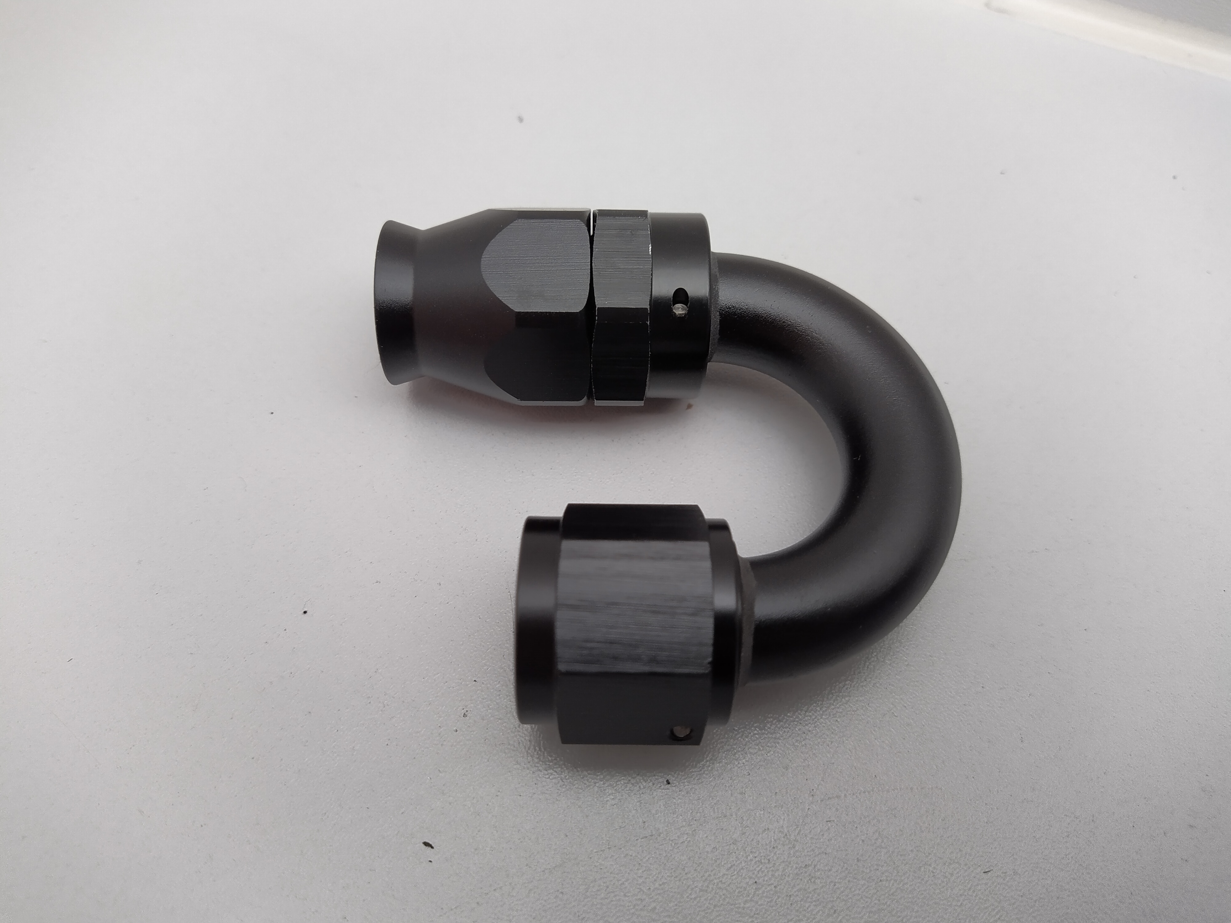 PTFE Alu-Fitting schwarz AN10 Dash 10 180°