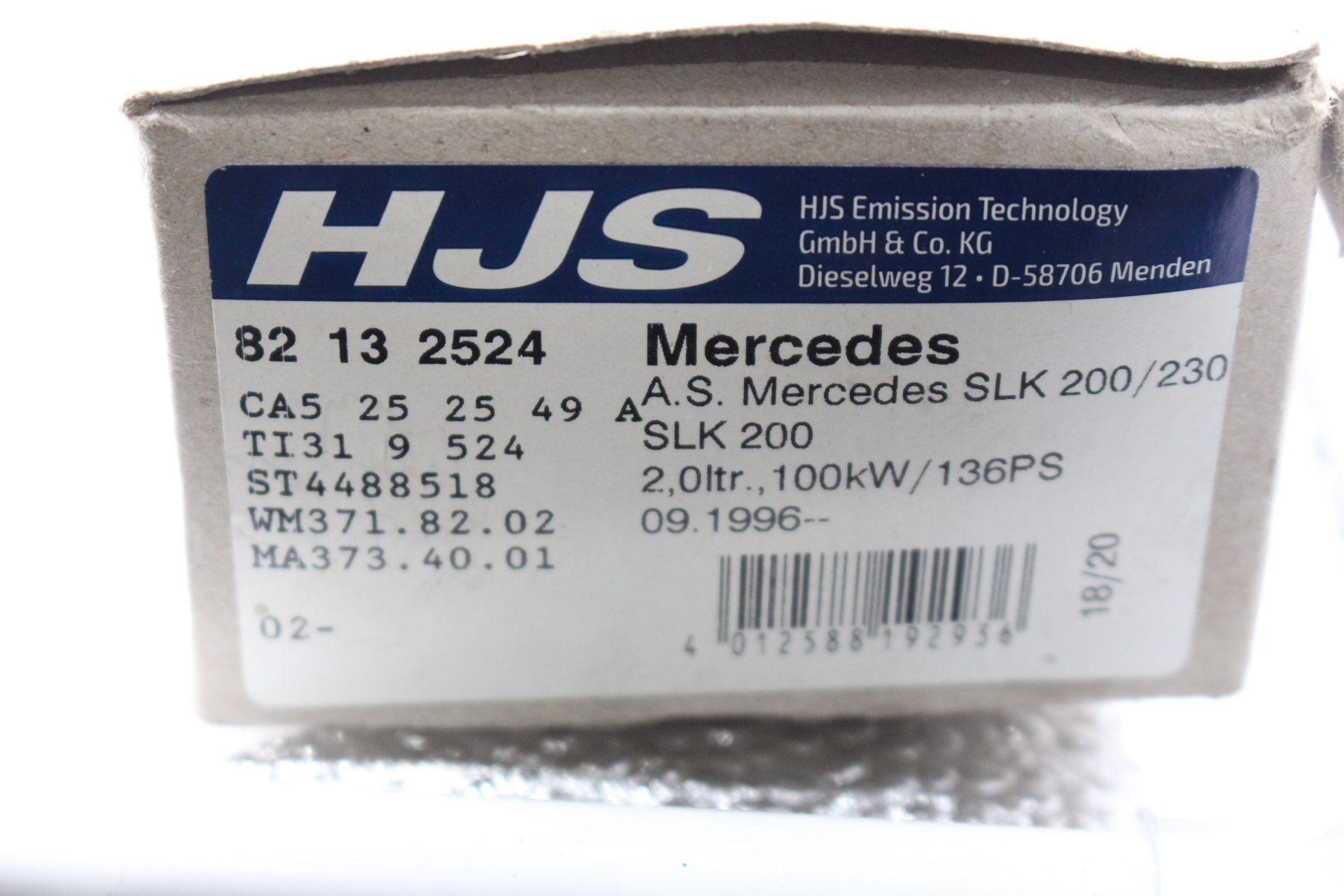 HJS 82132524 – Montagesatz, Abgasanlage für Mercedes SLK 200 / 230 2,0L 136PS ab 96 R170
