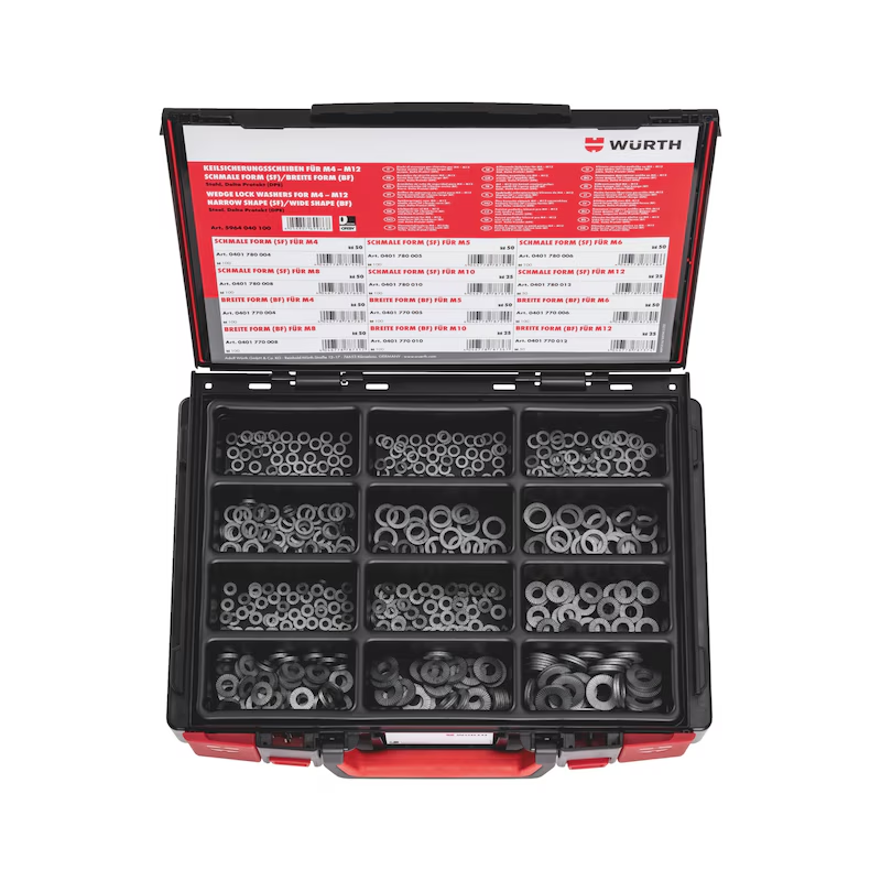 Würth Keilsicherungsscheiben Sortiment 500-teilig Stahl DPE System-Koffer 4.4.1