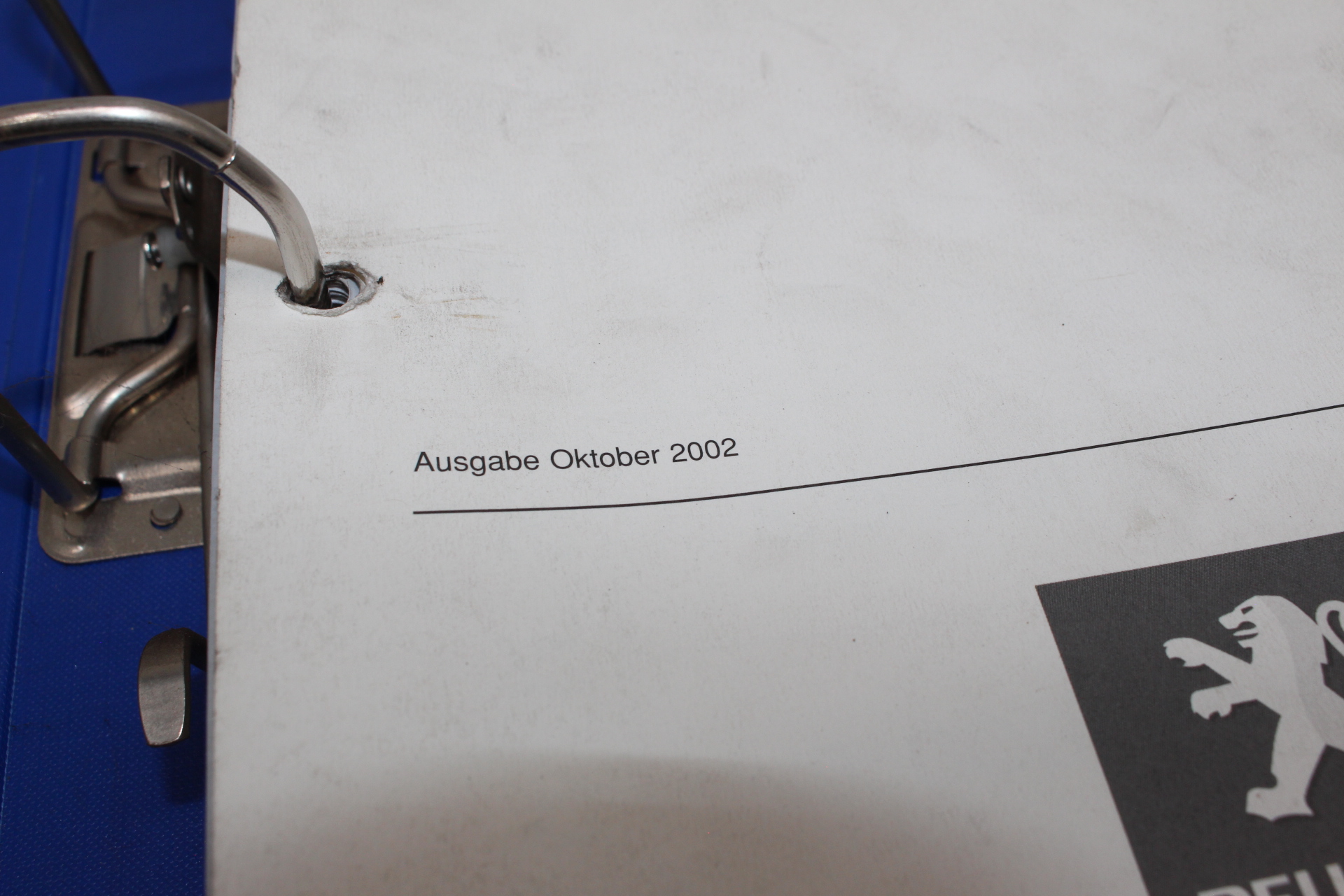 Original Peugeot Ordner Abgasuntersuchung Solldaten Oktober 2002 RAR SELTEN SAMMLER