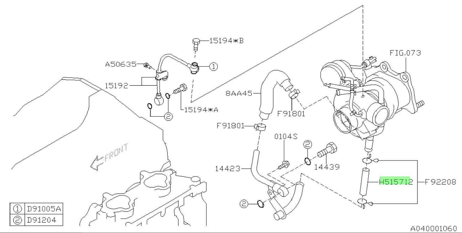 Schlauch Ölrücklauf Turbolader 807515712 für SUBARU Impreza GT/WRX/STI, Forester 2.5L, Legacy/Outback 2.5L