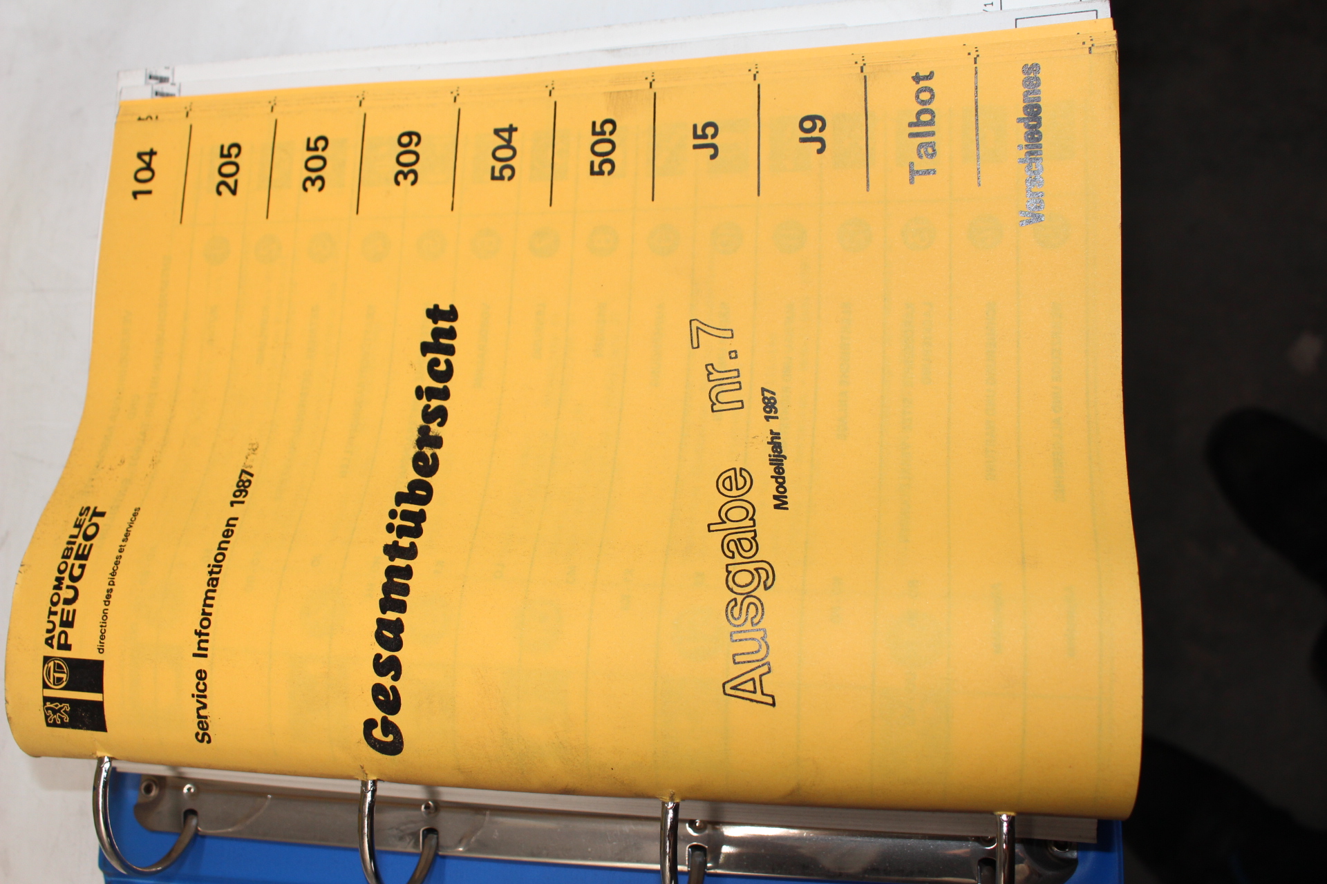 Original Peugeot Ordner „INFORMATION SERVICE“ 1985-2001 – Technische Infos & Wartung Sammlung RAR selten