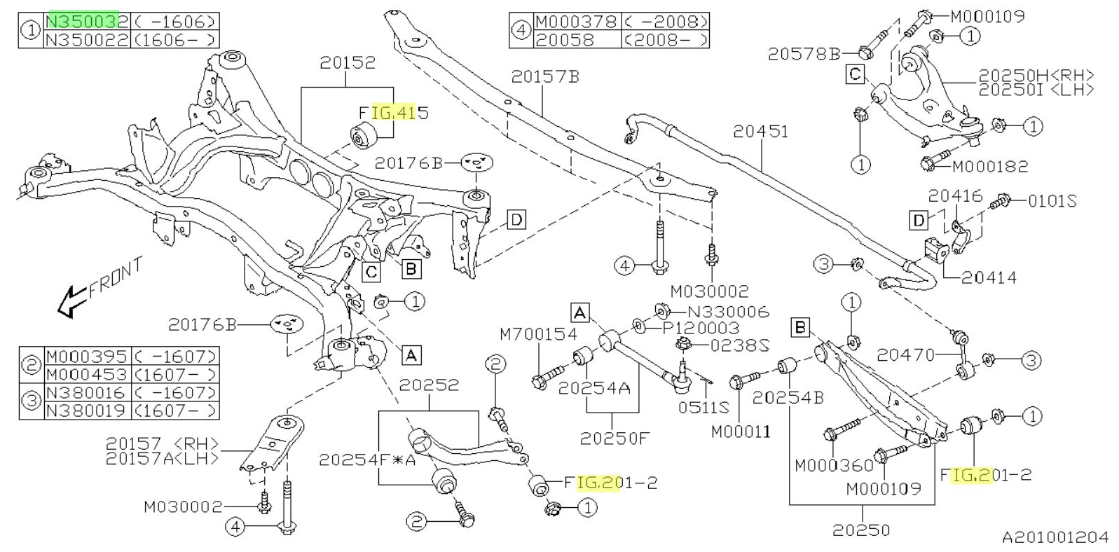 Selb sichernde Mutter M12 902350032 für  Subaru Impreza WRX/STI, WRX STI 2014+, WRX 2014+, Forester 2012+, Legacy/Outback 2012+, XV 2011+ - 