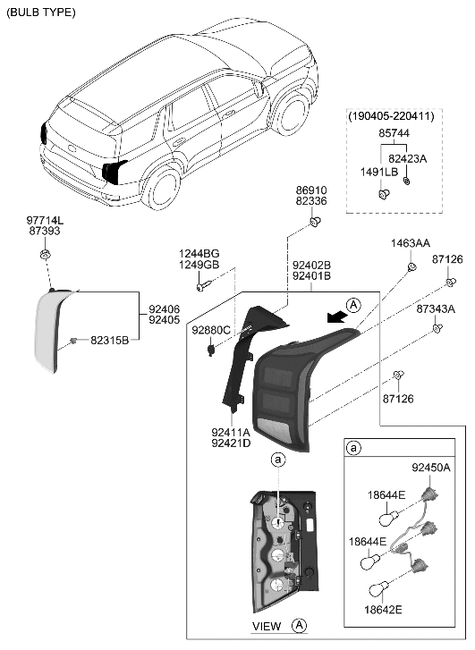 Verschluss für Clip 0K9D0-51919 für Hyundai Ioniq Elantra Kona Tucson Veloster