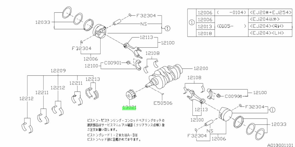 Kurbelwellen Zahnrad Triggerrad 13021AA141 für Subaru Impreza (GT/WRX/STI), WRX STI, Forester, Legacy/Outback, Baja -
