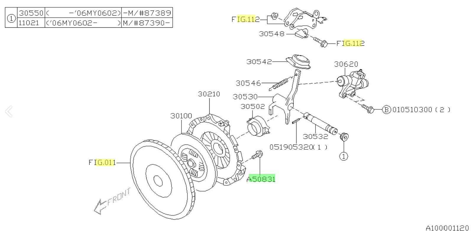 Schraube Druckplatte 8x16x9.5 800508310 für  Subaru Impreza (GT/WRX/STI), Forester (Turbo S/XT), Legacy, Outback, Crosstrek, BRZ, Baja 