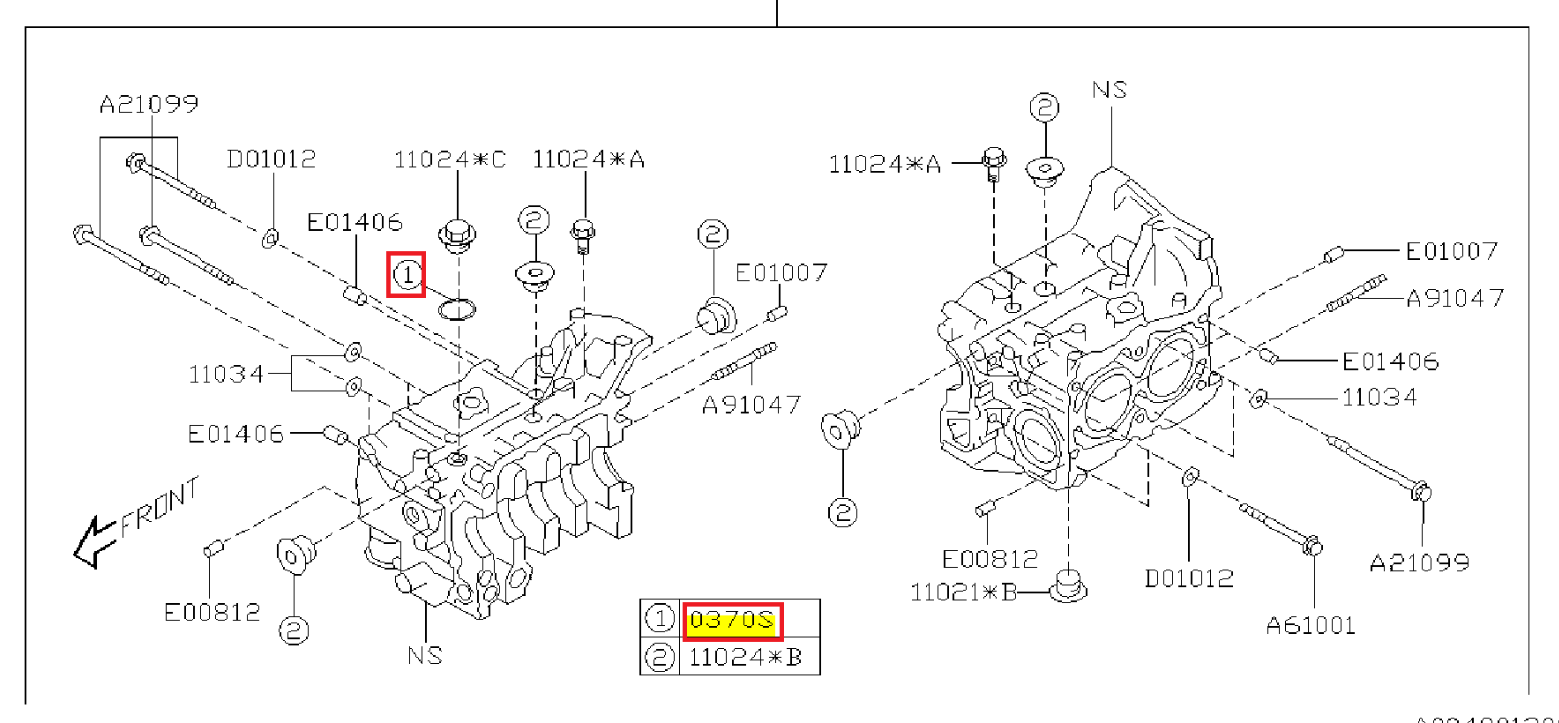 Dichtung, Öldrucksensor-Adapter 037018200 für Subaru EJ Motoren