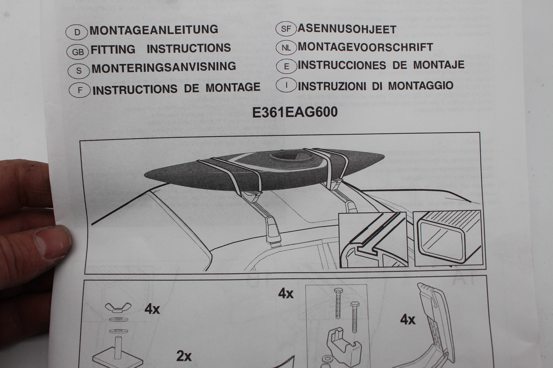 Kayak- und Bootaufsatz Dachgepäckträger E361EAG600 für Subaru