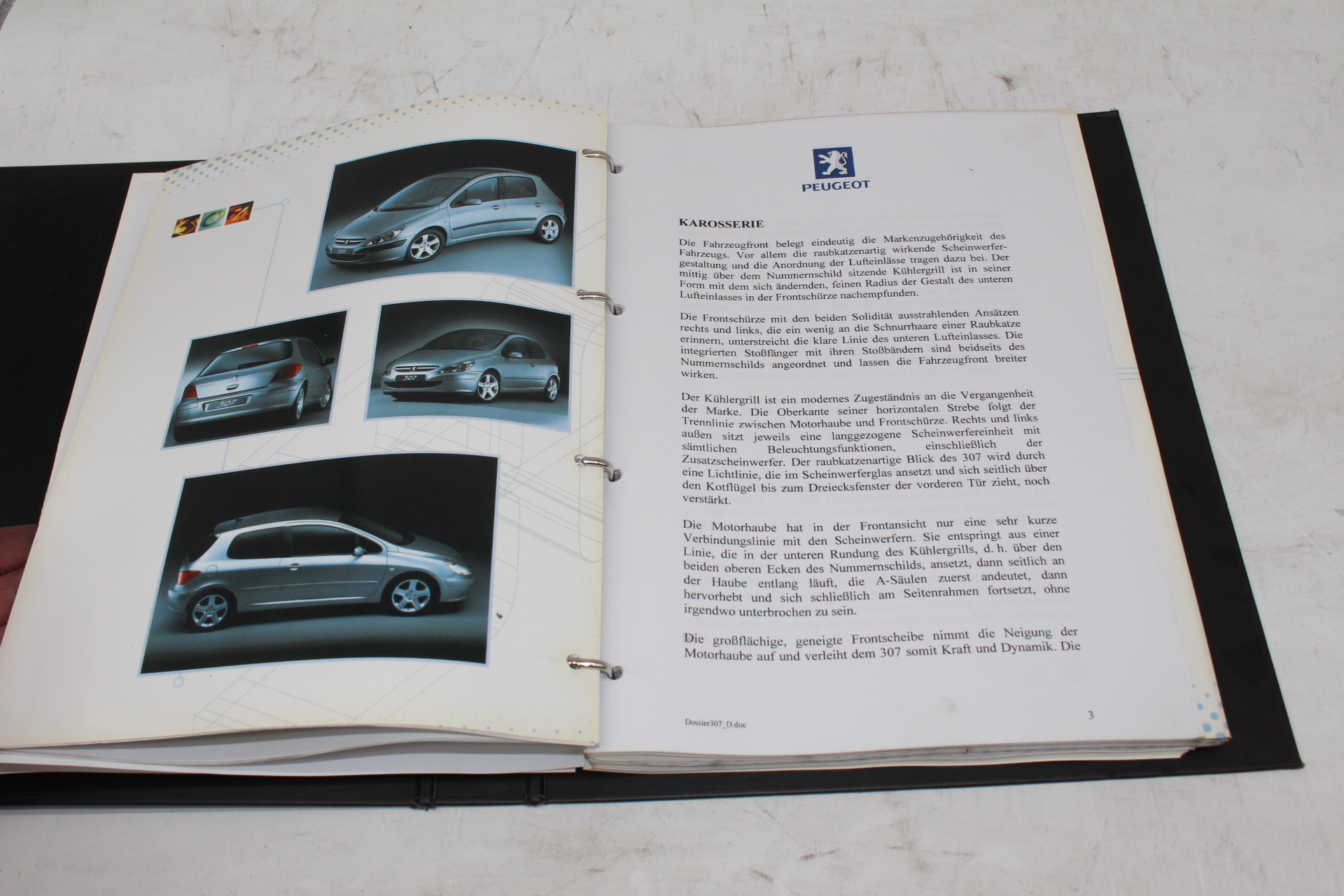 Ordner Original Peugeot 307 Präsentation RAR SELTEN SAMMLER
