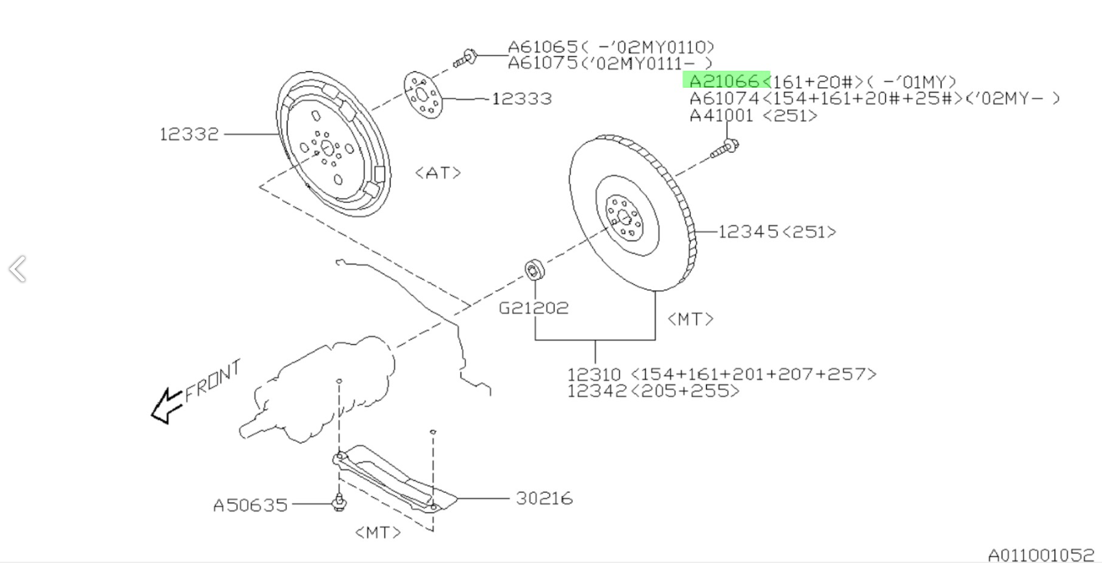 Schraube Schwungrad 10x27.5x18 800210660 für Subaru Impreza GT/WRX/STI, Forester, Legacy/Outback 1985 - 2009