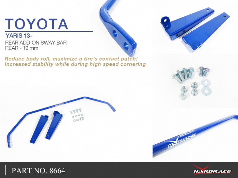 Hardrace Zusatz Stabilisator hinten für Toyota Yaris / Vitz 3. XP150;