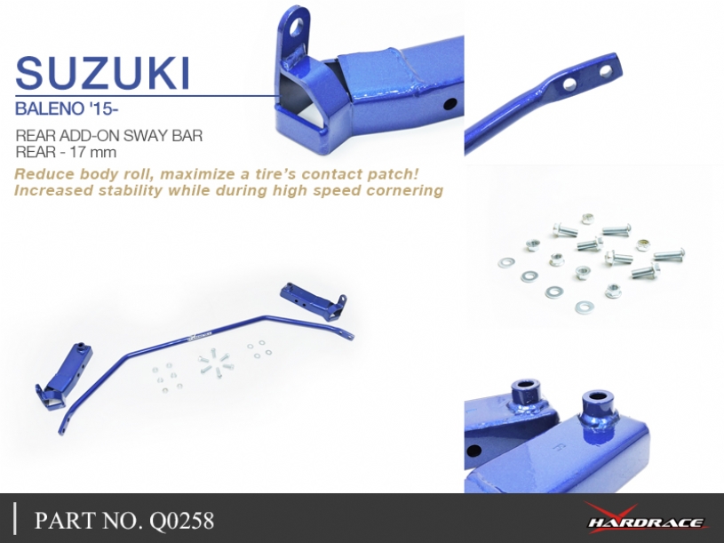 Hardrace Zusatz Stabilisator hinten für Suzuki Baleno ab 15