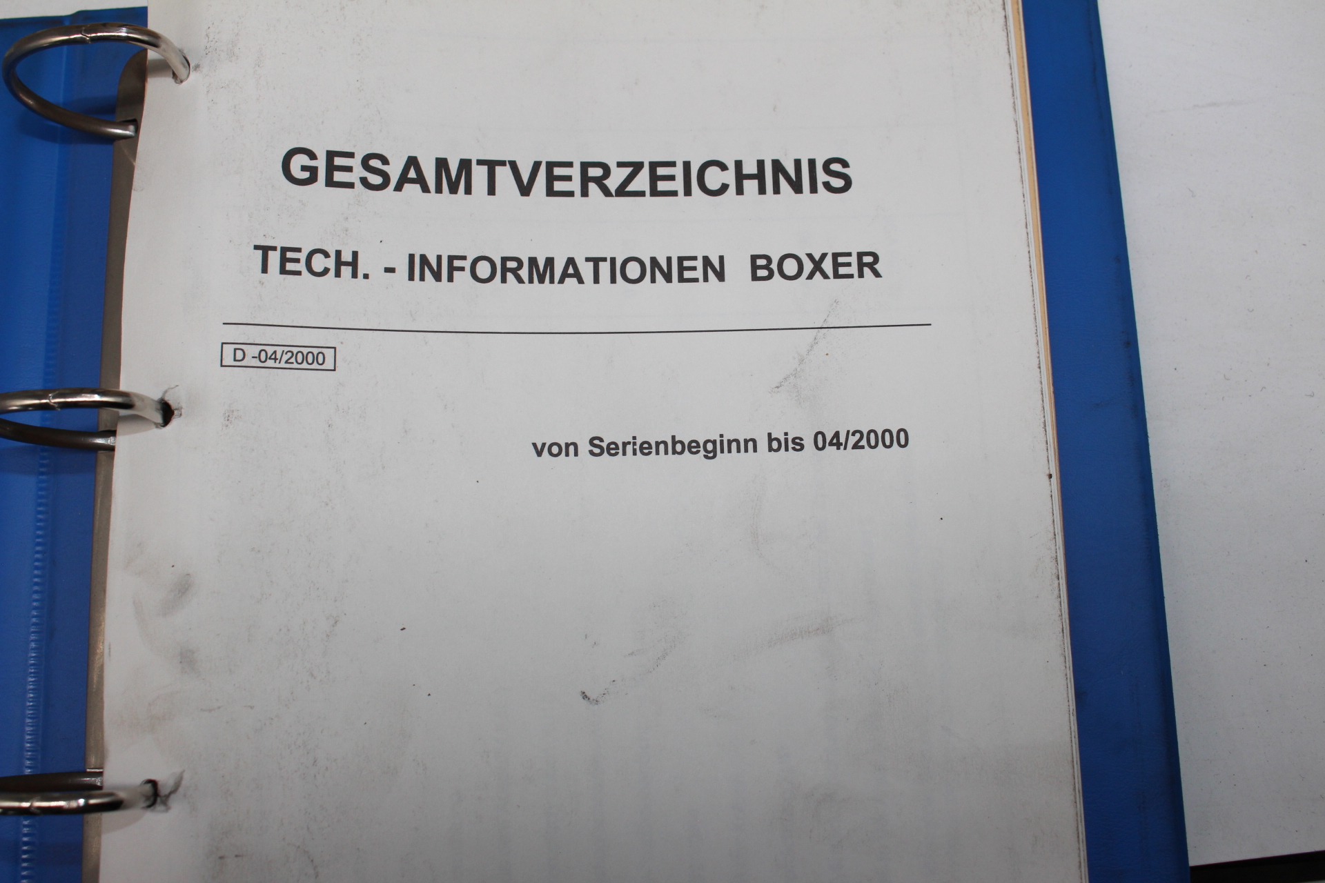 Peugeot Boxer Werkstattordner - Originale Reparaturanleitung, Schaltpläne & Handbücher