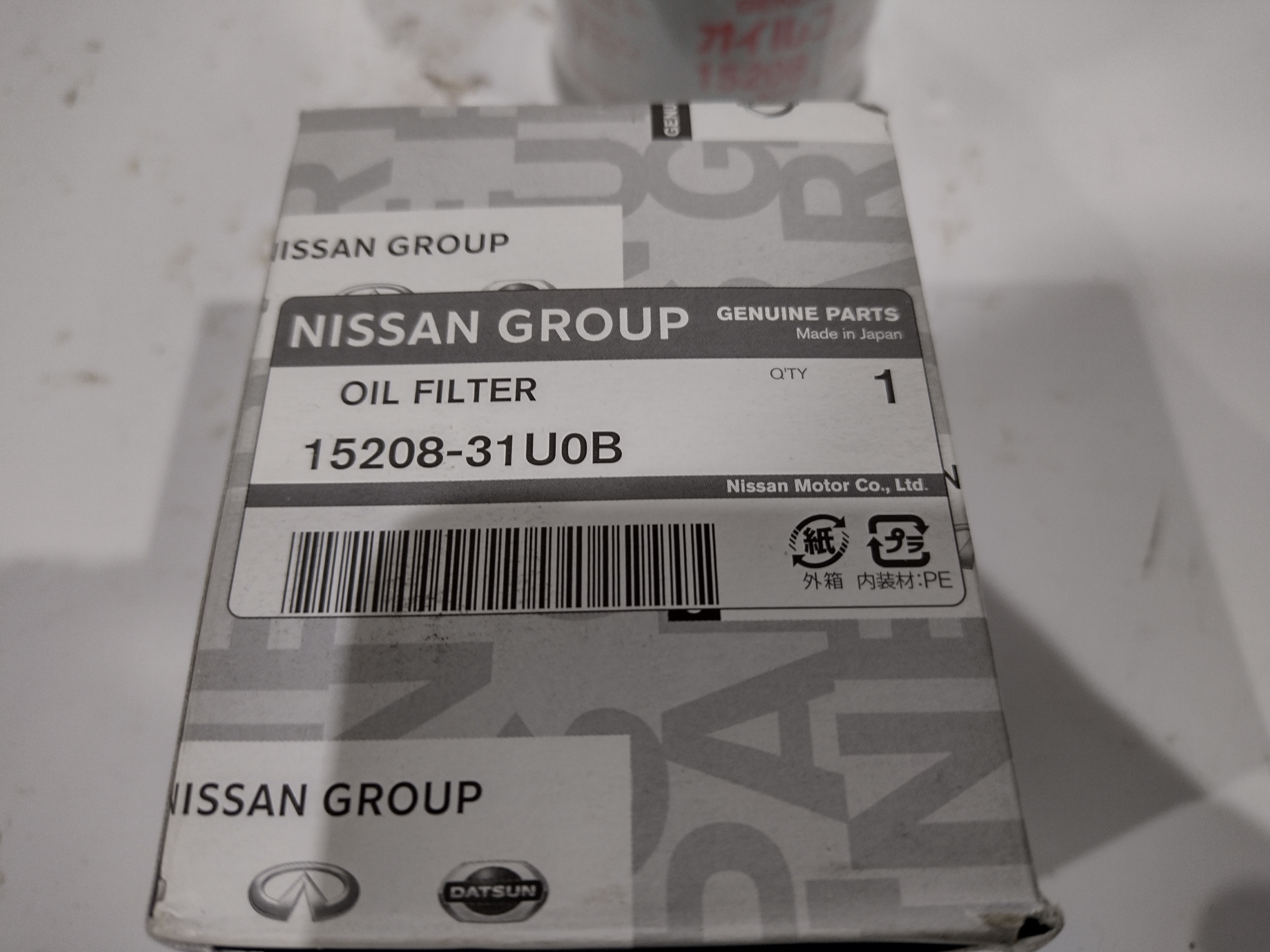 Original Ölfilter Nissan GT-R R35 3.8 - 1520831U0B 15208-31U0B