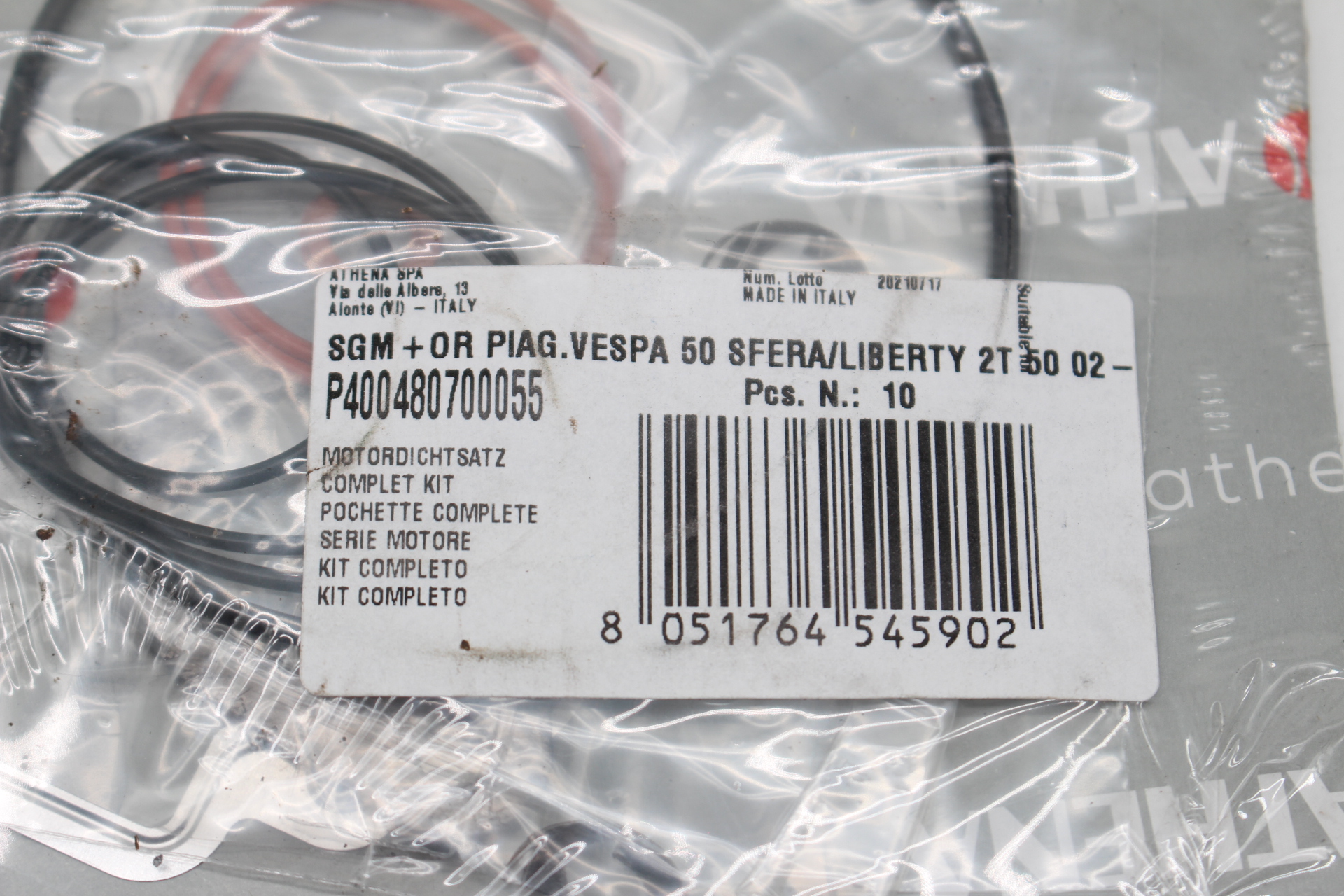 Dichtungsvollsatz, Motor ATHENA P400480700055 für Piaggio/Vespa 50ccm