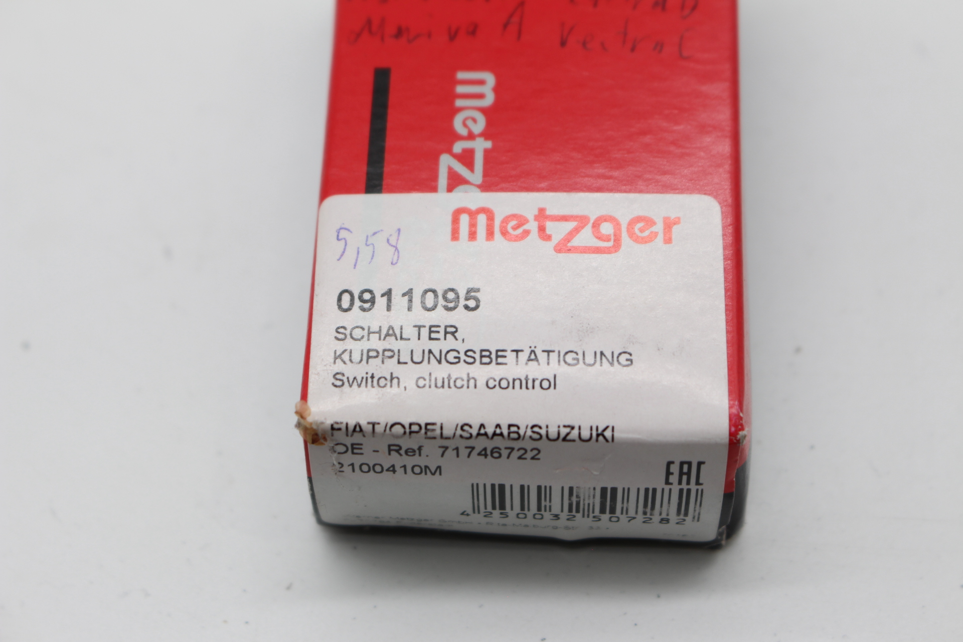 METZGER 0911095 – Schalter, Kupplungsbetätigung (GRA) für OPEL FIAT SAAB Suzuki